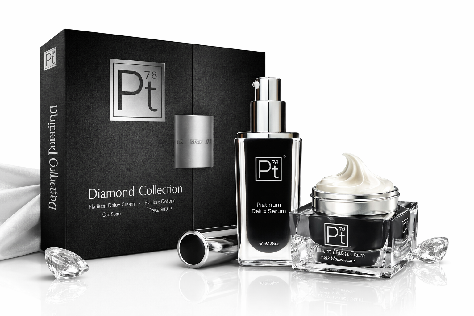 Platinum Delux Diamond Set Unique Luxurious Formulas -Skincare