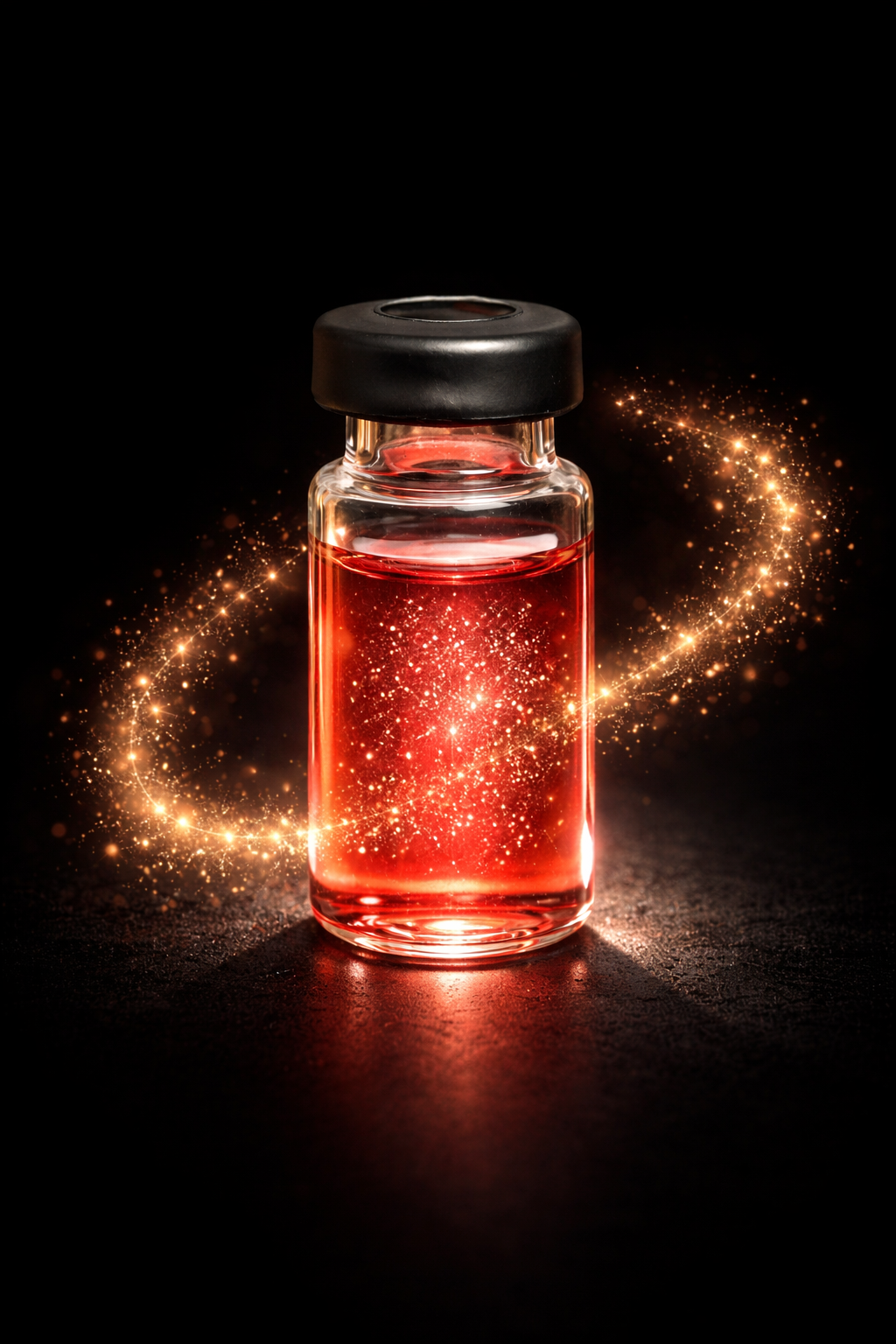 Glowing serum with platinum particles