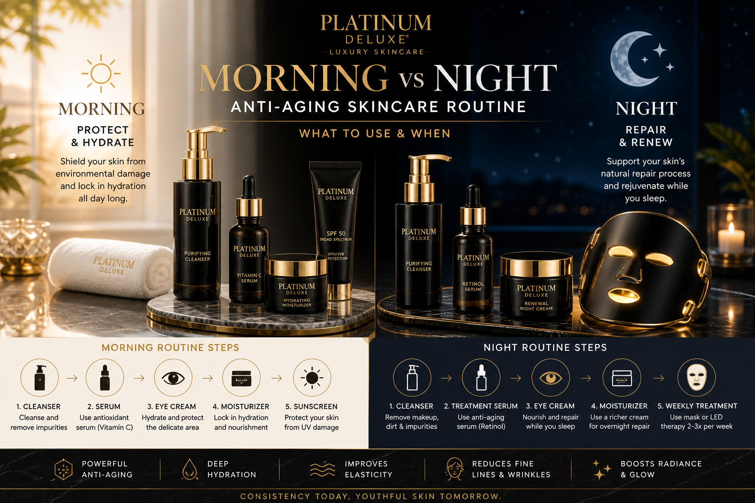 Morning vs Night Anti-Aging Skincare Routine What to Use & When