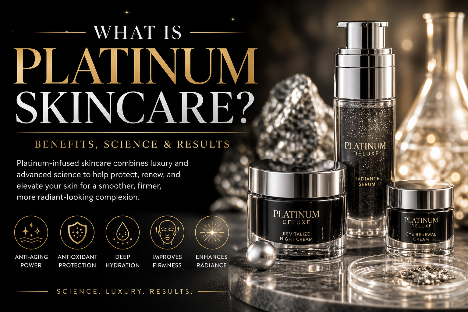 Platinum skincare luxury and science