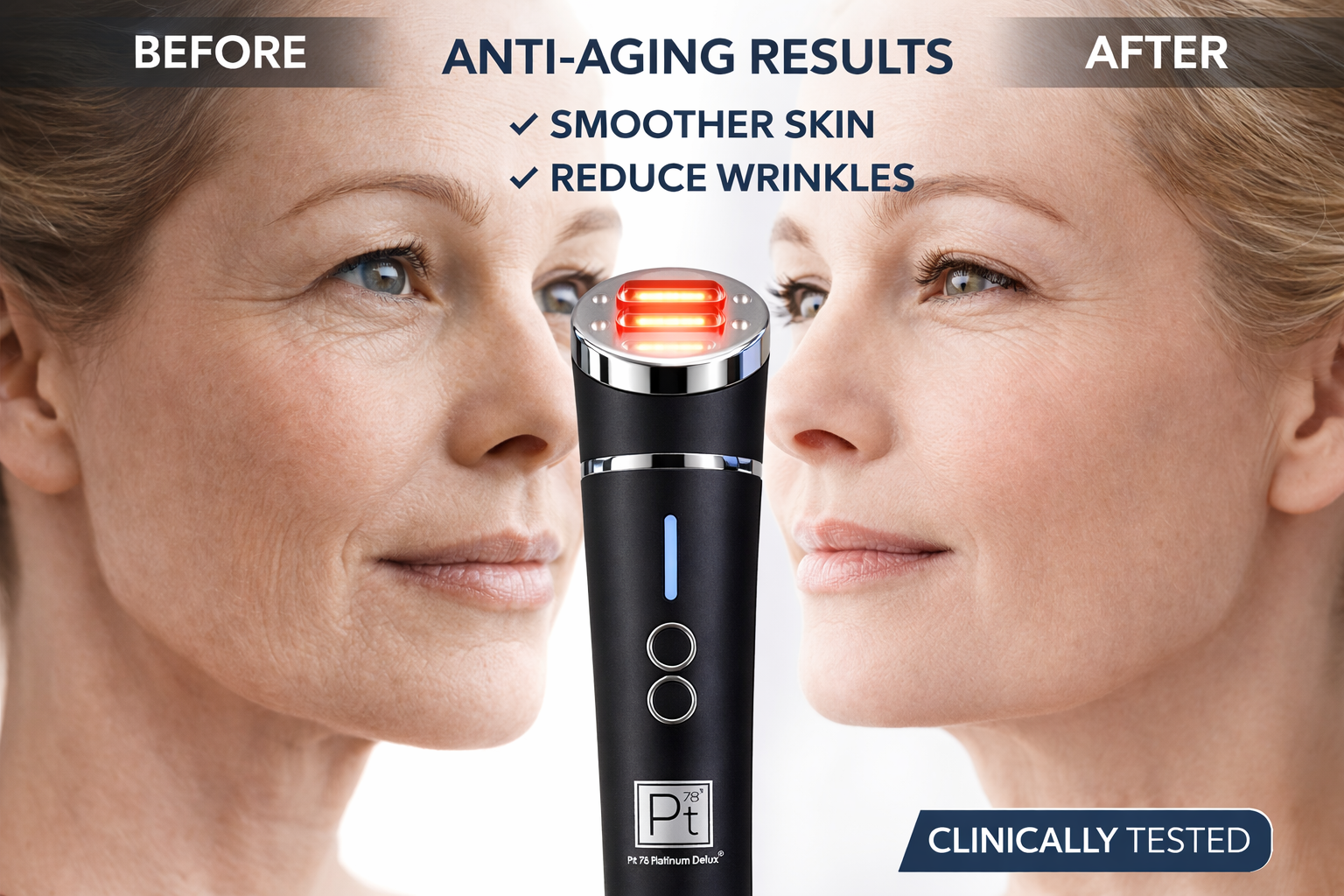 Best Red Light Therapy Device for Face | Platinum Gold LED Anti-Aging Tool Platinum Delux ®