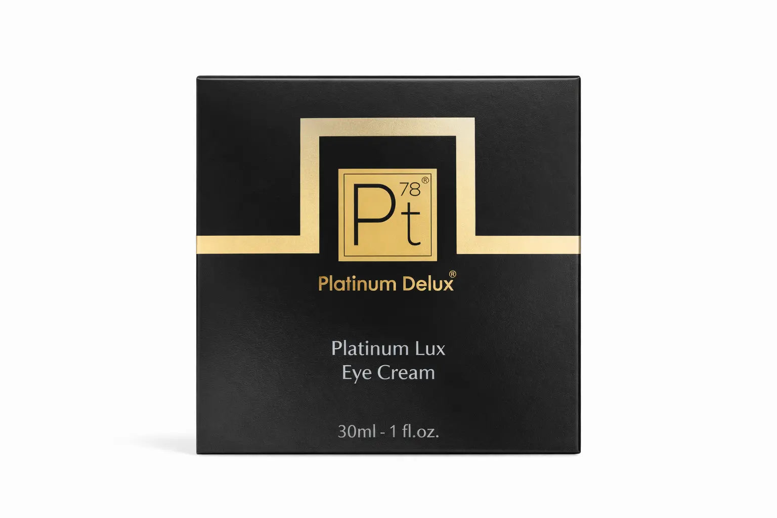 Platinum Lux Eye Cream luxury retinol eye cream jar for wrinkles dark circles and anti aging skincare