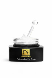 Platinum Lux Eye Cream luxury retinol eye cream jar for wrinkles dark circles and anti aging skincare
