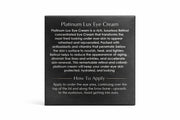 Platinum Lux Eye Cream luxury retinol eye cream jar for wrinkles dark circles and anti aging skincare