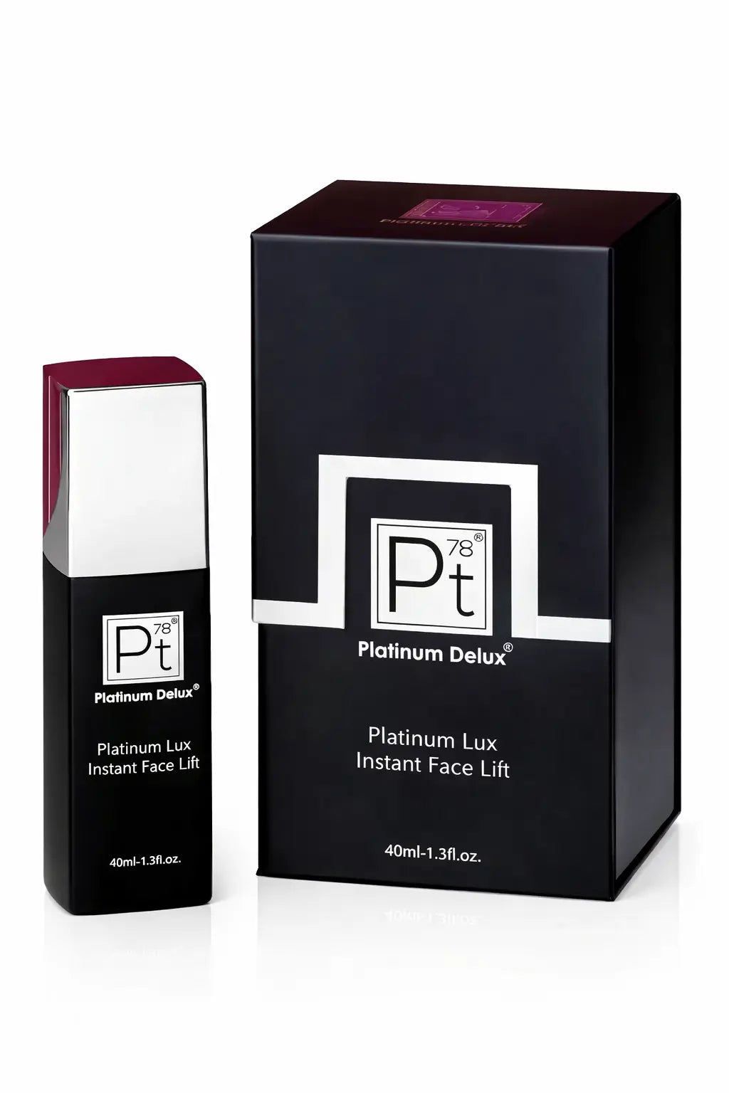 Platinum Lux Instant Face Lift luxury anti-aging serum with platinum collagen skin tightening treatment