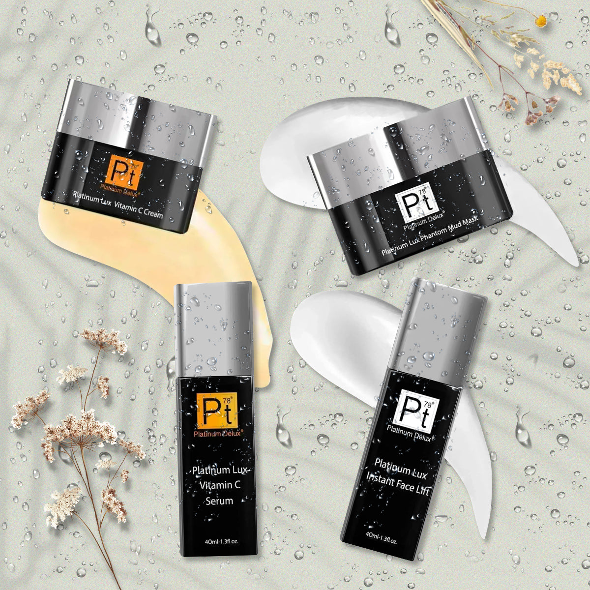 Platinum infused anti aging face cream treatment