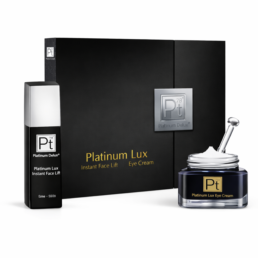 platinum lux instant face lift serum with packaging luxury anti aging skincare platinum deluxe wrinkle tightening firming serum