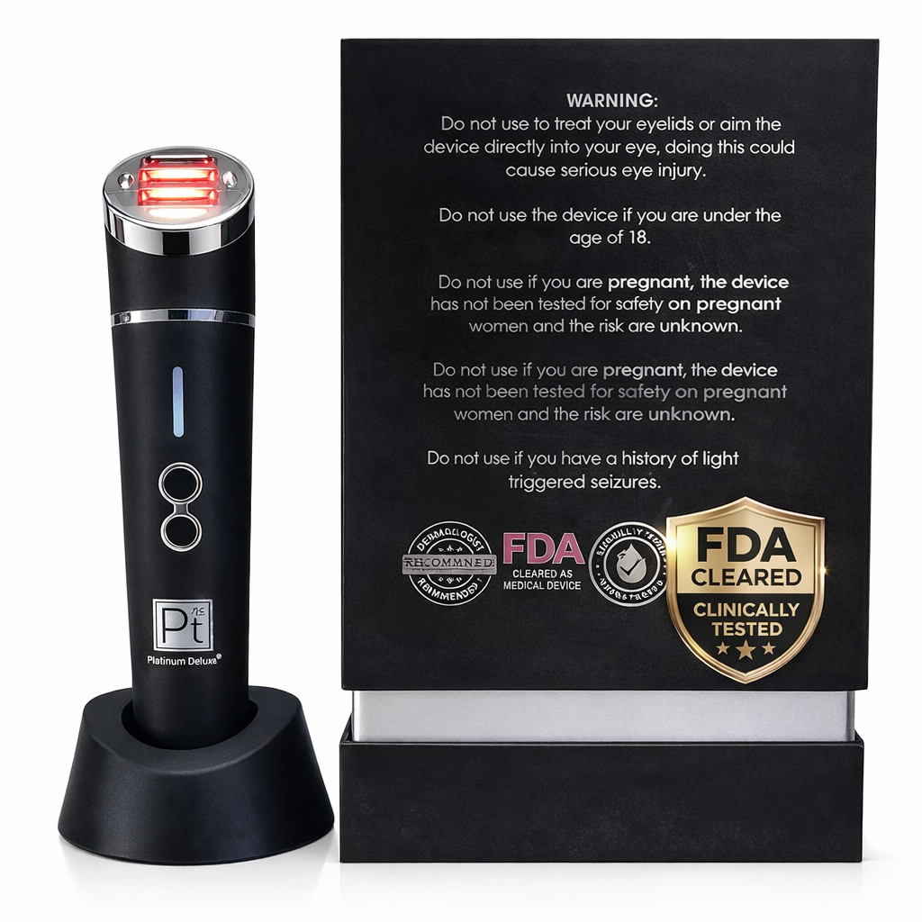 LED red light therapy device for face reduce fine lines wrinkles visible skin improvement anti aging treatment